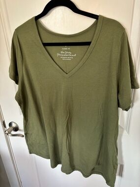 torrid Olive Green V-Neck Classic Fit Tee